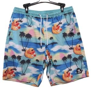 Neff Hot Tub Ducky Holday Mens Volley Shorts - NWT